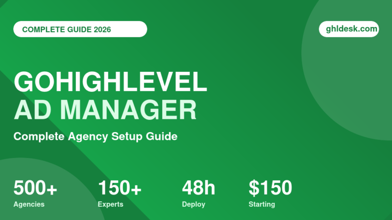 GoHighLevel Ad Manager complete setup guide for marketing agencies