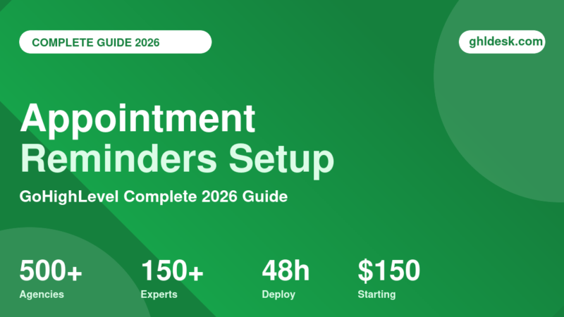GoHighLevel appointment reminders setup guide by GHL Desk