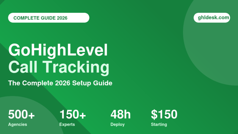 GoHighLevel call tracking complete 2026 setup guide by GHL Desk