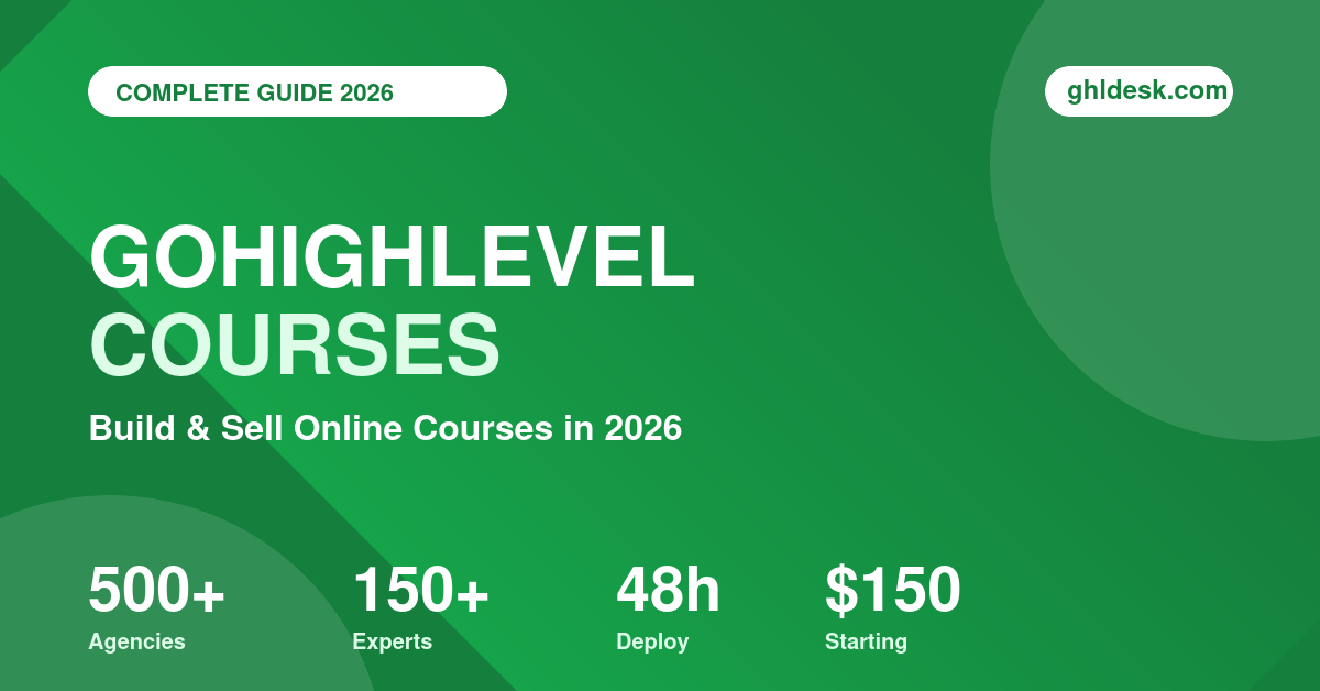 GoHighLevel Courses complete guide for agencies by GHL Desk