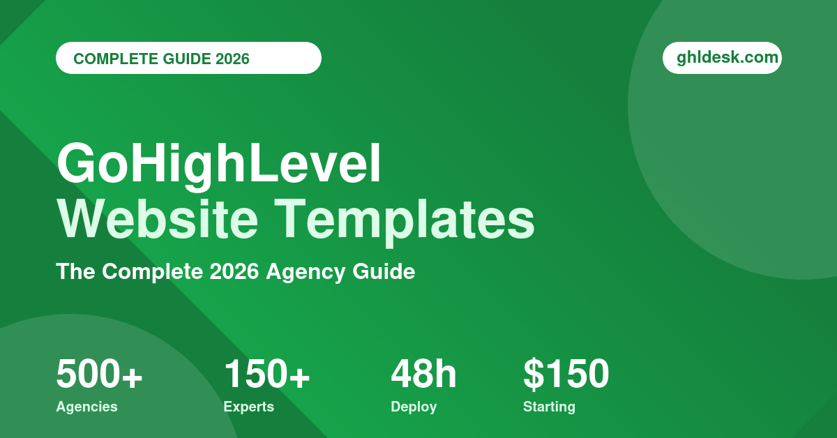 GoHighLevel website templates complete 2026 guide by GHL Desk